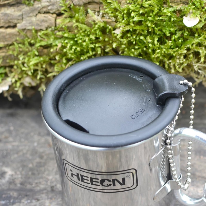 HEECN Lightweight Carabiner Cup with Lid - Coffee Cups -