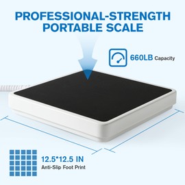 Helsevesen Medical Scale, Professional 660 lb Bariatric Body Weight Scale, Physician Scale with 12.5" x 12.9" Platform, Remote Display Scale, Wrestling Scale, Floor Scale, Gym Scale