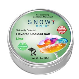 Snowy River Naturally Flavored Lime Cocktail Salt (1x3oz Tin), Colored and Flavored Margarita Rimming Salt, Beverage Rimmer, Drink Salt, Decorative Salt for all occassions (Lime)