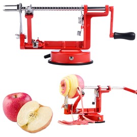 Apple Peeler, 3-in-1 Peeler Corer and Slicer with Suction Base and Adjustable Stainless Steel Blades