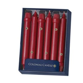 Colonial Candle Traditional Cranberry Taper Candles, 8 inch