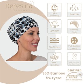 Deresina Harmony Volume Headwear Bamboo Chemo Hat for Women, navy, Unit size