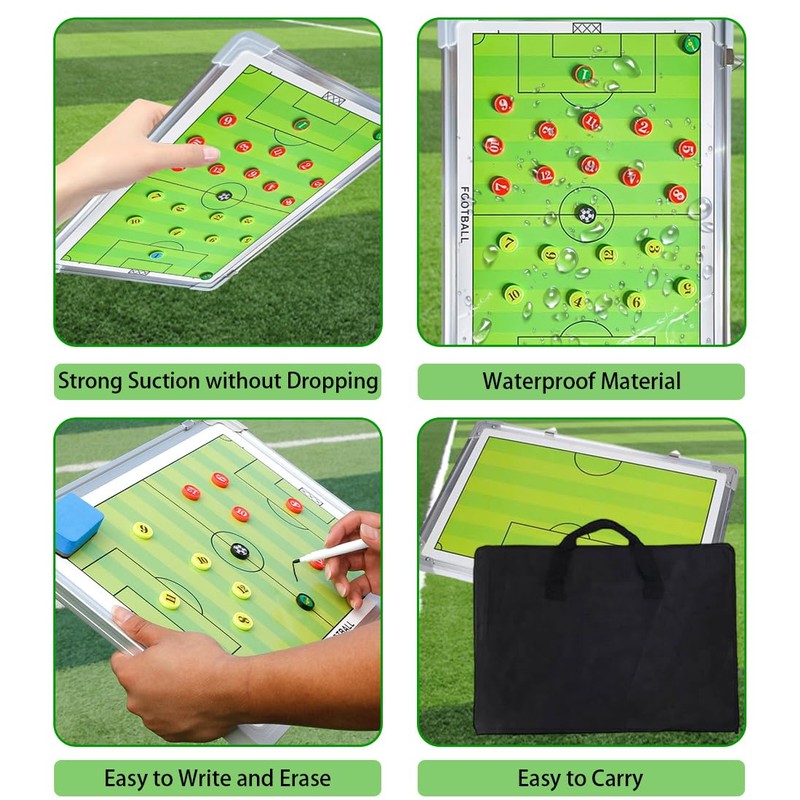 Nuburbur Magnetic Soccer Coaching Board, Double-Sided Dry Erase Tactics Board
