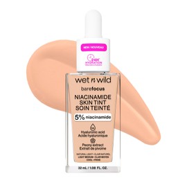 Base de Maquillaje Tinta Serum Niacinamida, Acido Hialuronico, Vitamina E, Cobertura Ligera,Acabado Natural, Skincare, Piel efecto Luminoso y Brillant