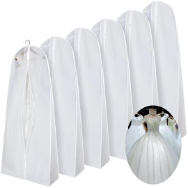 Windyun 6 Pack Wedding Dress Garment Bags 71'' Dress Bags for Gowns Long with...