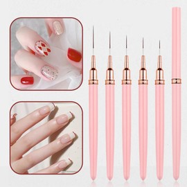 Nail Art Superfine Brush 5 Pcs Kit Professional Nail Liner Brush Nail Details Brush Nail Painting and Drawing Liner Brush for Salons