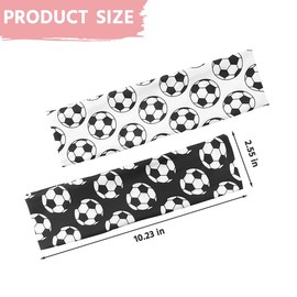 Soccer Headbands for Girls Boys Elastic Sports Head Bands for Daughter Granddaughter Non Slip Soccer Hairband Football Hair Accessories for Football Team Members Player 2Pcs White Black Hair Bands