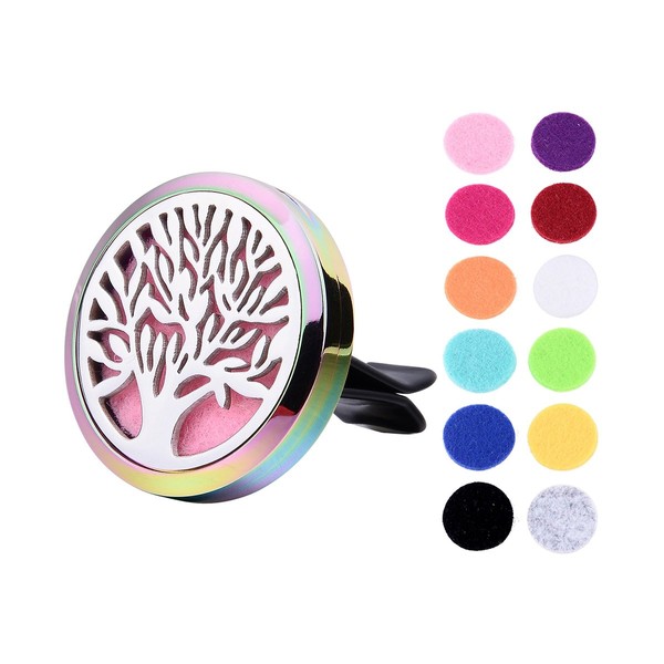 VALYRIA Tree of Life Aromatherapy Car Essential Oil Diffuser Air Freshener Charm(Colorful-30mm)