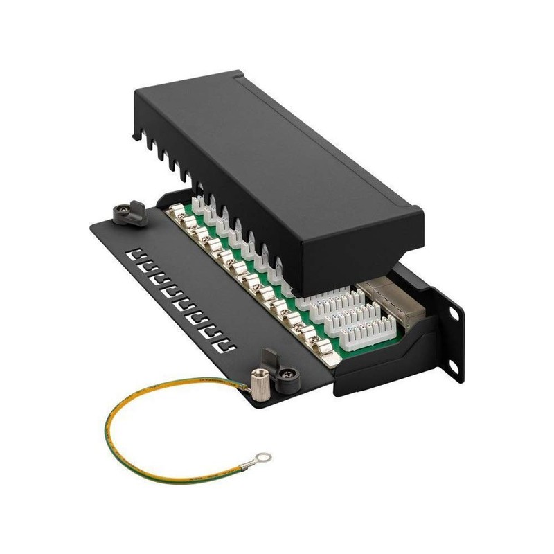 Goobay 93793 CAT 6 25.4cm Length Patch Panel, Black, 12