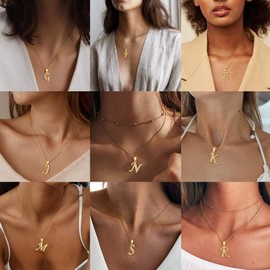 Aurora Tears 26 Letters Necklace/Stud Earrings, 925 Sterling Silver, Initial A-Z Alphabet Pendant/Earring with Cubic Zirconia, Jewellery Gifts for Women, Necklace Gold, R