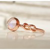 ASFKIPMF 18K Rose Gold Filled Ring Moon Moonstone Solitaire Ring