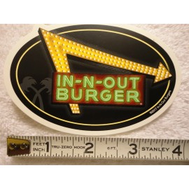 IN-N-OUT BURGER BUMPER STICKER AND EMPLOYEE HAT. NEW