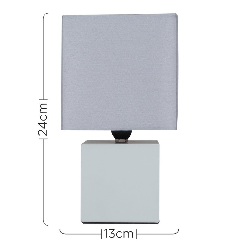 MiniSun | Modern Grey Cube Design Touch Table Lamp with