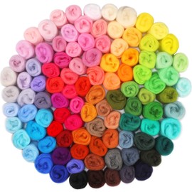 Felt Wool 100 Colours Set - 300 g Fairytale Wool Made of Sheep's Wool for Wet Felting and Dry Felting, Premium Merino Wool for Knitting, Felting Starter Set with Natural Fibres