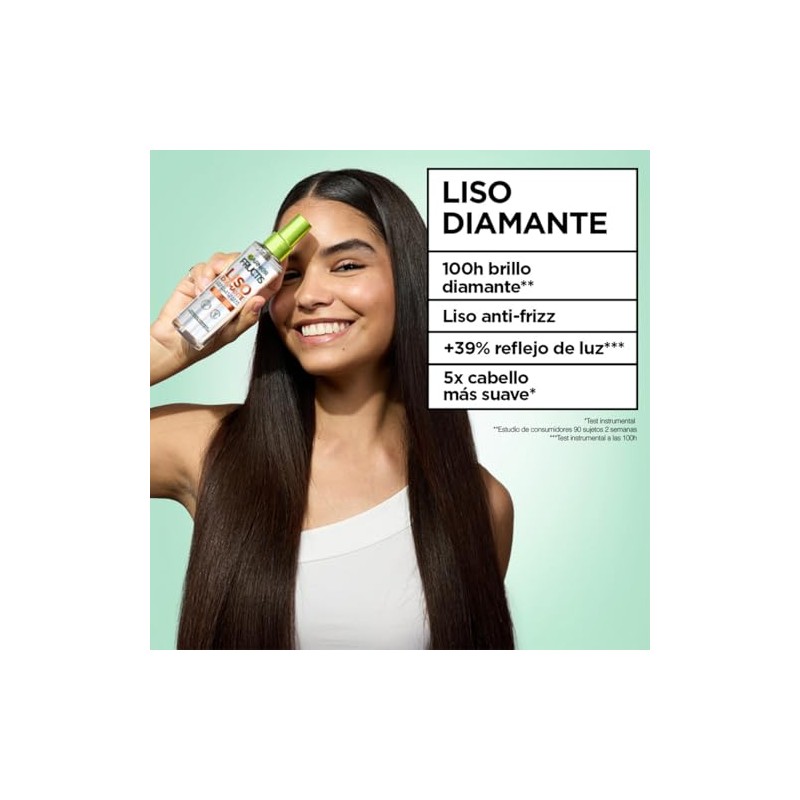 Garnier Fructis Liso Diamante, 100H Brillo Diamante Liso anti frizz
