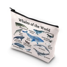 XYANFA Whales of The World Whale Makeup Bag Gift for Whale Lover Killer Whale Gift Ocean Lover Cosmetic Bag Zipper Pouch (Whales of the World)