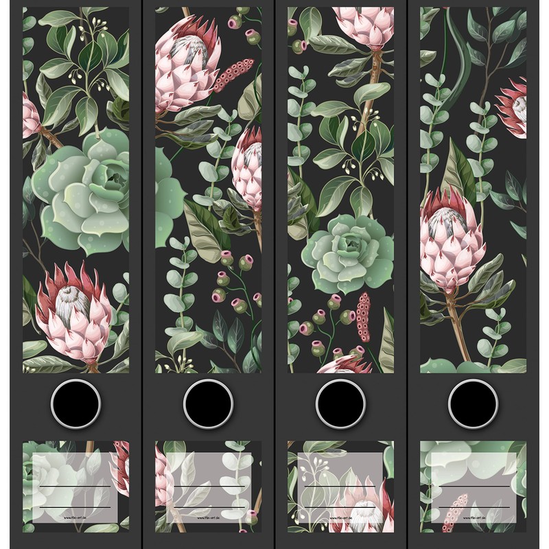Set of 10 Wide and Narrow Folder Spines Succulent Plant