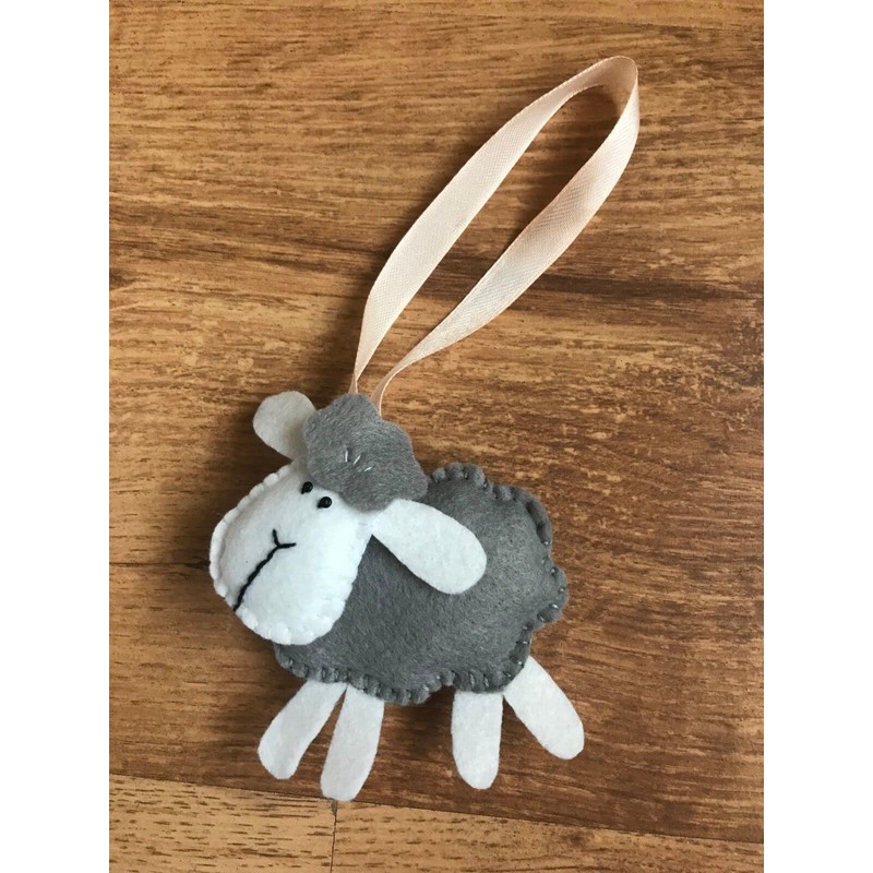 Handmade felt Easter decorations hanging ornaments bunny, chicken, egg (sheep)