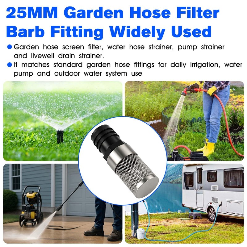 GYQ Garden Hose Filter Adapter 25MM Inlet Suction Strainer Mesh