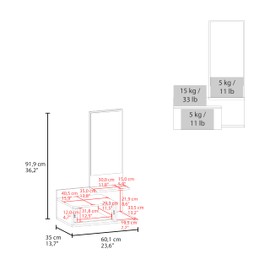 SVRCK Modern Floating Vanity with Integrated Mirror for Compact Spaces, Wall-Mounted Design, Sleek Black Finish