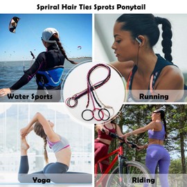 APCGSM 4PCS 25" Hair Ties for Women, Swimming Hair Ties Ponytail Holders Mix Colors Sport Elastic Hair Ties No Damage For Thick Hair Ponytail Wrap Hair Tie (4Pcs Mix Colors-25")