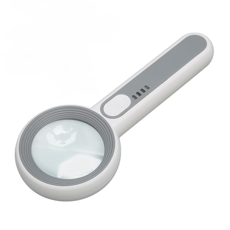 Handheld Magnifying Glass 5x Rechargeable Touch Control LED Light Handheld