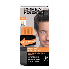 L'Oreal Paris Men Expert One Twist Hair Colour, Light Brown Hair Dye For Men. Mens Hair Dye For Men Dying Hair To Cover Grey Hair, Gives Quick Natural Looking Results - Shade 5 Light Brown
