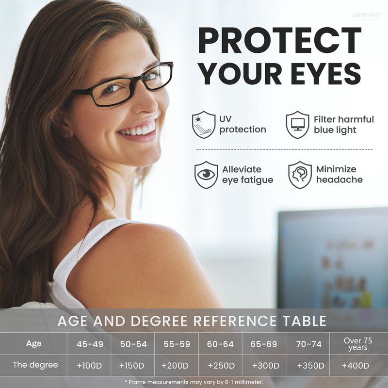 Gaoye 6 Pack Reading Glasses Men/Women, Eyeglasses, Blue Light Readers