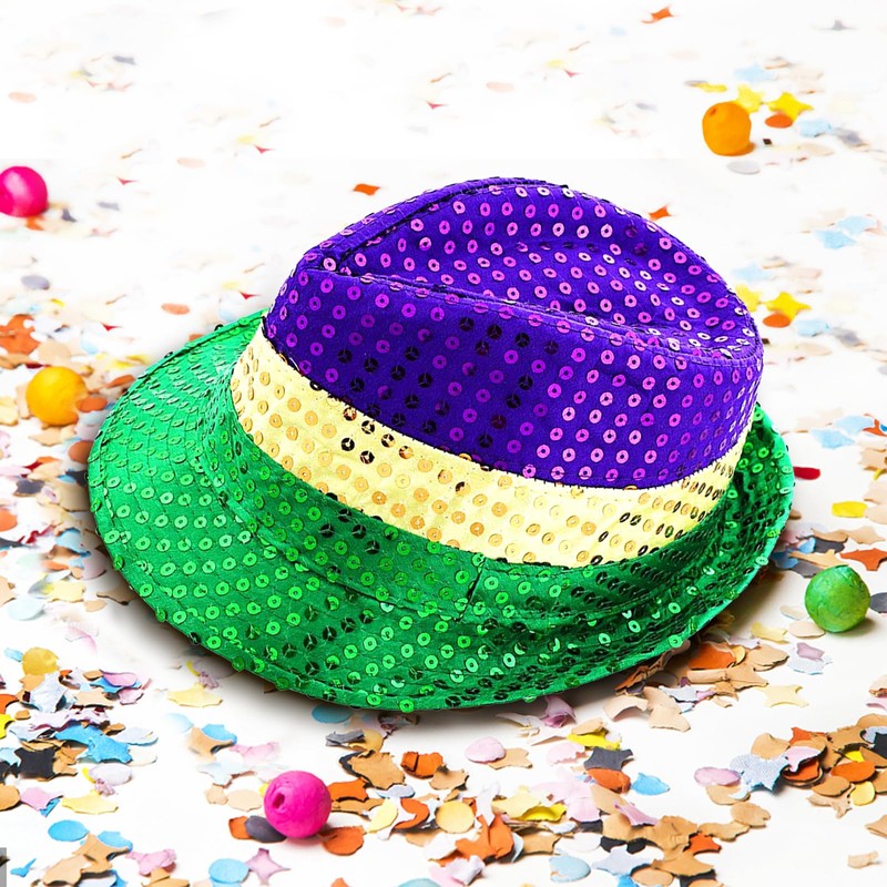 Sequin Bow Tie and Hat Set - Mardi Gras Accessory