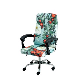 Office Chair Cover Stretch Fabric Removable Zipper Universal Fit Washable Dustproof for Computer Chair (Christmas 01, M)