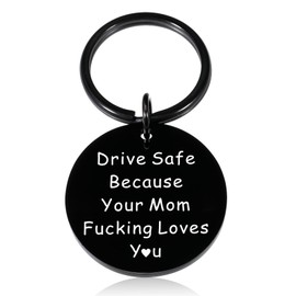 Back to School Supplies for Son Daughter from Mom Drive Safe Keychain Funny New Driver Christmas for Him Her Men Back to School Stuff Gifts from Mom Sweet 16 Birthday Graduation Boys Girls Adult Gamer
