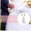WOONEKY Elegant Women Bridal Rose Flower Veil Wreath Headband Wedding