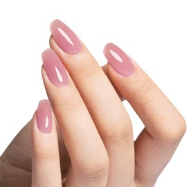 MAYCHAO 15ML Fumes Pink Builder Nail Gel 7 in 1 Fumes Pink Builder Strengthener Gel Nail Polish for Nail Extension, Hard Gel Builder Base Gel Rhinestone for Valtines Home Manicure, 0.5 OZ-19