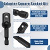 PHITUODA 10 Pack 1/2 Inch Square Impact Adapter Bit, Hex