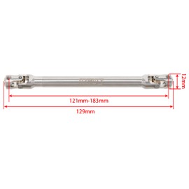 MEUS RACING 2pcs Universal Driveshaft for SCX10 SCX10 II Wraith TRX4 1/10 RC Crawler Upgrades Parts, 121-183mm