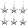 Pack of 6-8cm 3D Glitter Star Baubles Christmas Tree Decorations