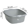 Plastic Bowl with Handle, Grey, 9 L, 32x32 cm, 290