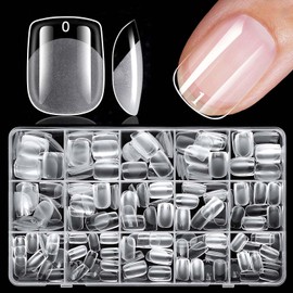 420pc Extra Short Square Nail Tips Short Fake Nails Tips Square Acrylic Nails Tips Clear Press on Nails Soft Gel Nail Tips Full Cover False Artificial Fingernail for Gel Nail Extensions
