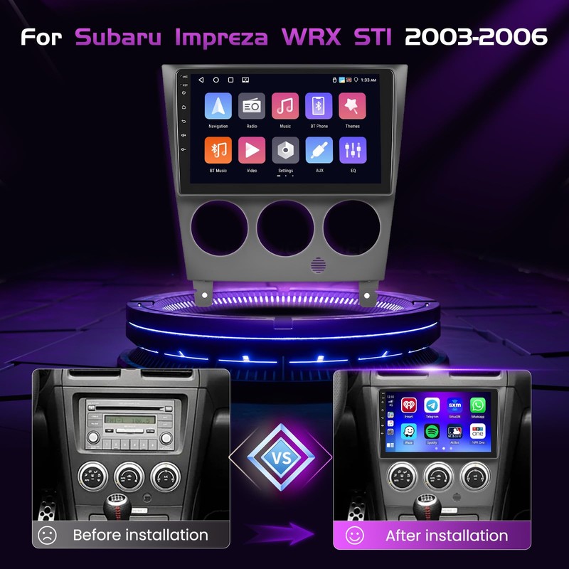 Fuluku 4+64GB Android 15 Car Stereo for Subaru Impreza WRX