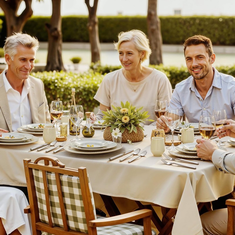 KINGSTONE Retro Rope-Pattern Silverware Set, 5-Piece Flatware Set Cutlery Set