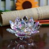 Haptufer F Crystal Lotus Flower Figurine Decor Glass Craft Collection