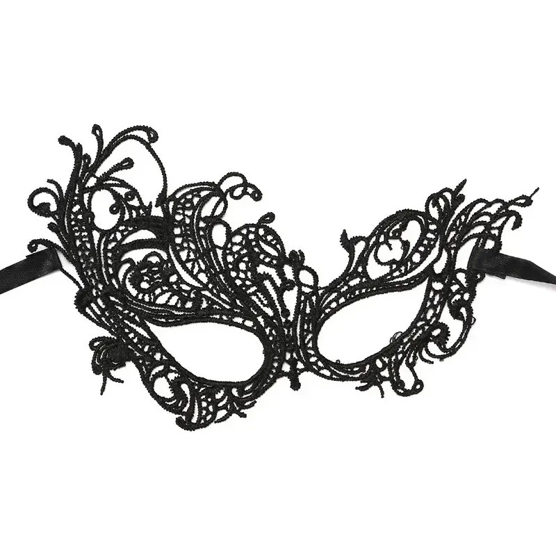6pcs Máscara Para Mujer Encaje Carnaval Mardi Gras Disfraz Negro