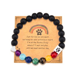Pet Memorial Bracelet for Dog Dad Mom Bereavement Gifts for Loss of Pet Cat Dog Sympathy Gifts Passing Away Cat Remembrance Gift Condolence Grieving Paw Print Bracelet Present Dogs Death Funeral Gift