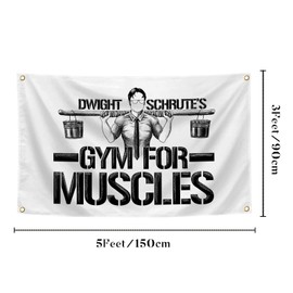 Funny Dwight Schrutes Gym For Muscles Flag Motivational Fitness Inspirational Decor For Home Gym Wall College Dorm Room Bedroom Office