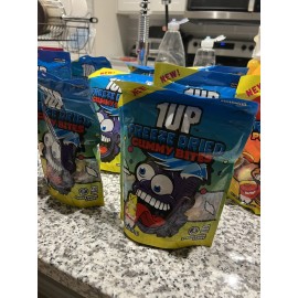 1UP Freeze Dried Gummy Bear Bites Candy 2oz Bag Sealed IN HAND
