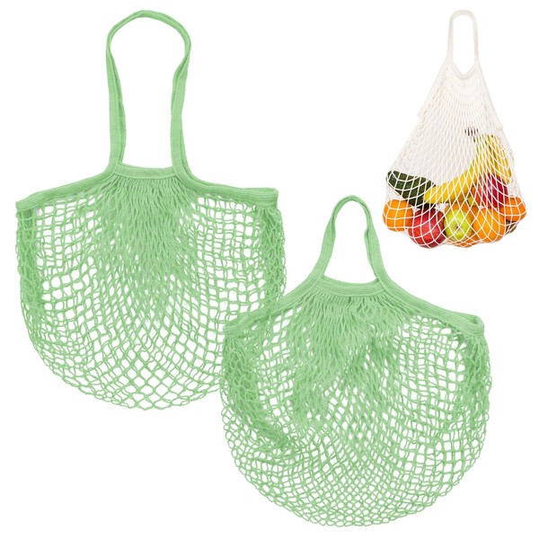 M METERXITY 2-Pack Cotton Mesh Bag, Reusable Washable Mesh Net