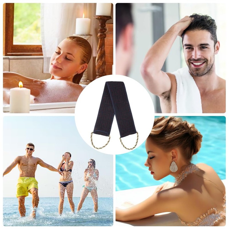 LOPHE Back Scrubber, Exfoliating Back Scrubber for Shower, Double-Sided Bath