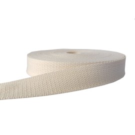 MONIDOOR Cotton Webbing 1 Inch 6 Yards Mediumweight Polyester Cotton Webbing Strap for Cloth Tote Bags Leash Straps Crafts Outdoor Accessories(1 Inch-6 Yards,Beige 160649)