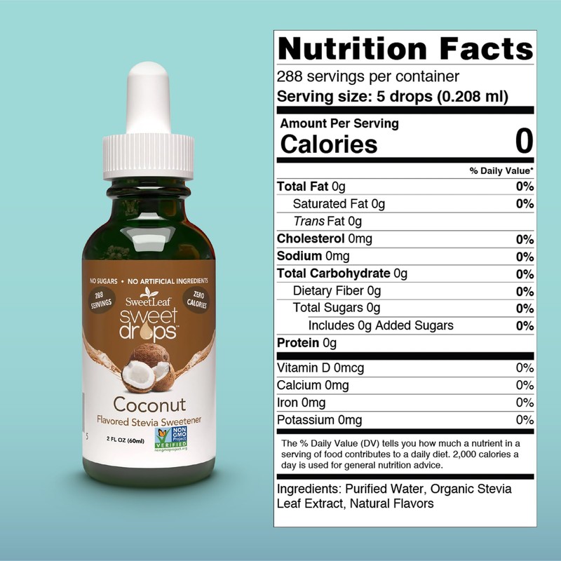 SweetLeaf Sweet Drops - Flavored Stevia Liquid Sweetener, Organic Stevia