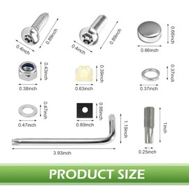 Shakas Anti Theft License Plate Screws Kits, for Front Rear Car Tag Mount, Stainless Steel Rust-Proof Anti-Theft Fixing Bolt Kit for Securing Frames and Covers